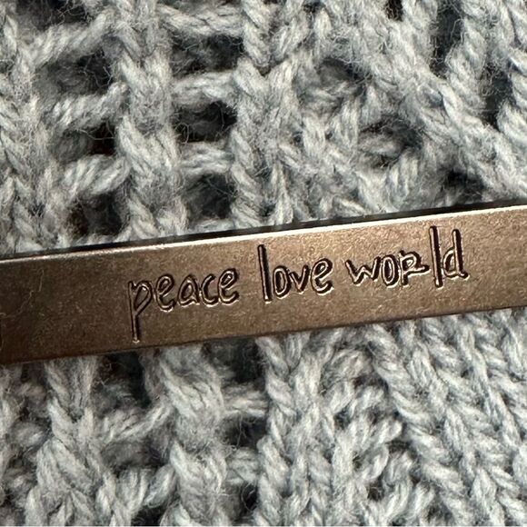 Peace Love World Women's Boheme Open-Stitch Novelty Sweater Blue. Size 1X - Picture 8 of 8
